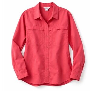 Eddie Bauer Women's M Coral Travel Shirt Lightweight Hiking Button Up Outdoor